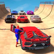 Скачать Superhero Car: Mega Ramp Games [Взлом Много монет/Unlocked] на Андроид