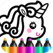 Скачать Bini Рисование Рисовалка детей [Взлом Много монет/Разблокированная версия] на Андроид