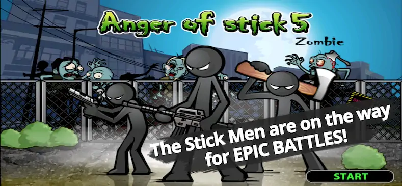 Скачать Anger of stick 5 : zombie [Взлом Бесконечные деньги/God Mode] на Андроид