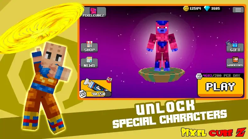 Скачать Pixel Cube Z Super Warriors [Взлом Бесконечные монеты/Unlocked] на Андроид