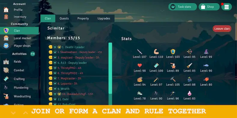 Скачать Idle Clans [Взлом Бесконечные деньги/Режим Бога] на Андроид