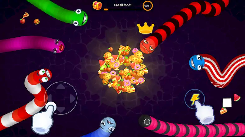 Скачать Snake Worms .io: Fun Game Zone [Взлом Много монет/MOD Меню] на Андроид