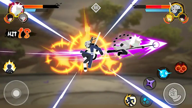 Скачать Stickman Ninja - 3v3 Battle [Взлом Много монет/Режим Бога] на Андроид