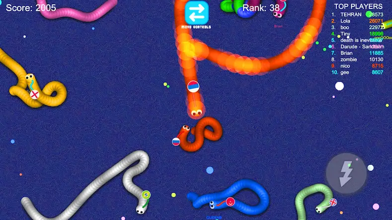 Скачать Worms Snake Zone Battle .io [Взлом Бесконечные монеты/Режим Бога] на Андроид