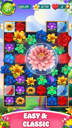 Скачать Bloom Rose - Match 3 Puzzles [Взлом Бесконечные деньги/Unlocked] на Андроид
