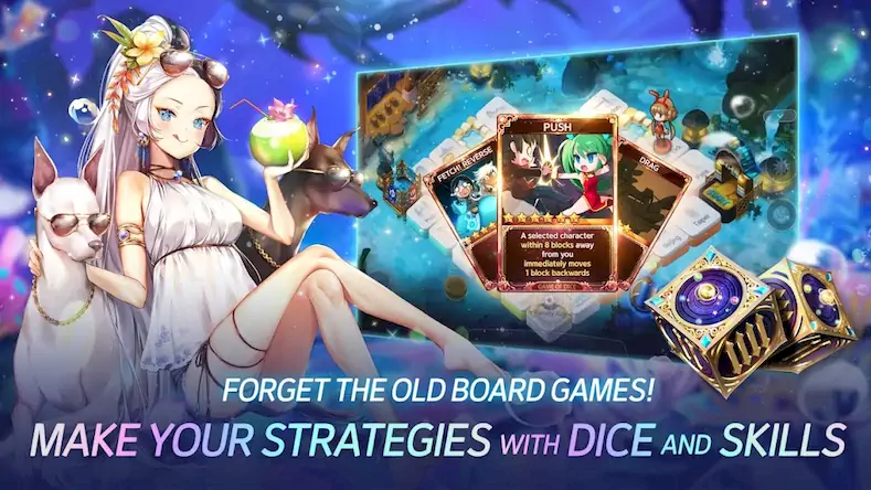 Скачать Game of Dice: Board&Card&Anime [Взлом Много денег/God Mode] на Андроид