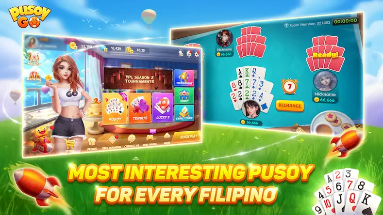 Скачать Pusoy Go-Competitive 13 Cards [Взлом Бесконечные монеты/Unlocked] на Андроид