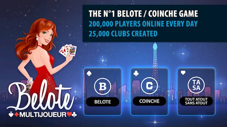 Скачать Belote & Coinche Multiplayer [Взлом Много денег/God Mode] на Андроид