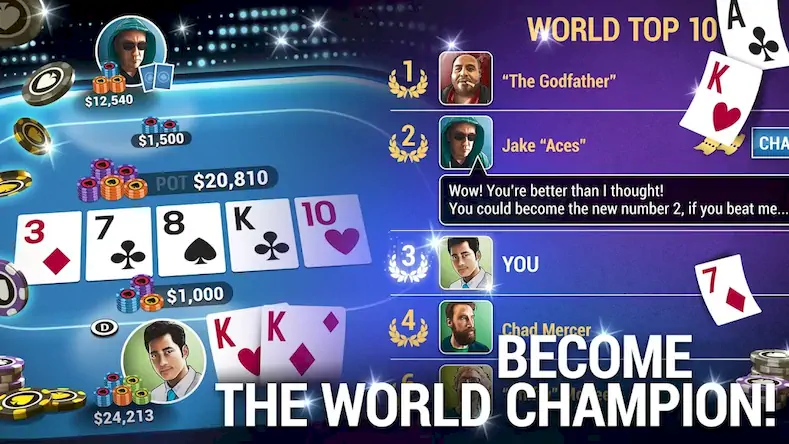 Скачать Poker World - Офлайн Покер [Взлом Бесконечные деньги/Unlocked] на Андроид