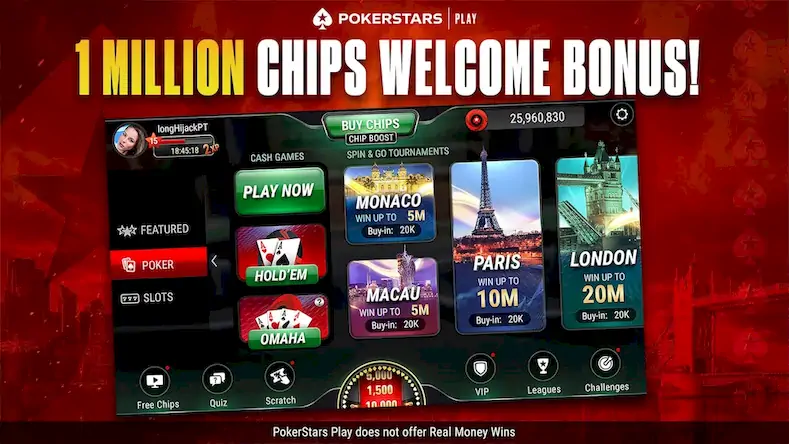 Скачать PokerStars Play: Покер Казино [Взлом Много денег/МОД Меню] на Андроид