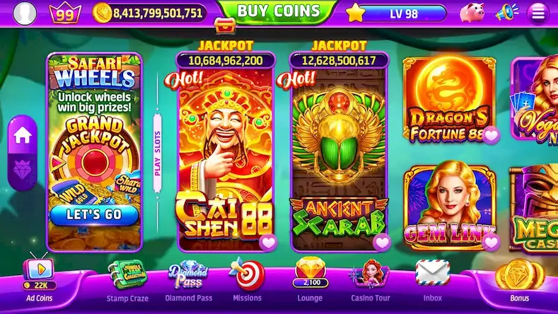 Скачать Golden Casino - Slots Games [Взлом Много денег/God Mode] на Андроид