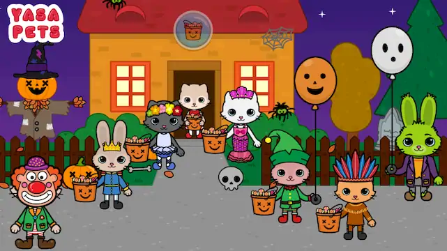 Скачать Yasa Pets Halloween [Взлом Бесконечные деньги/God Mode] на Андроид