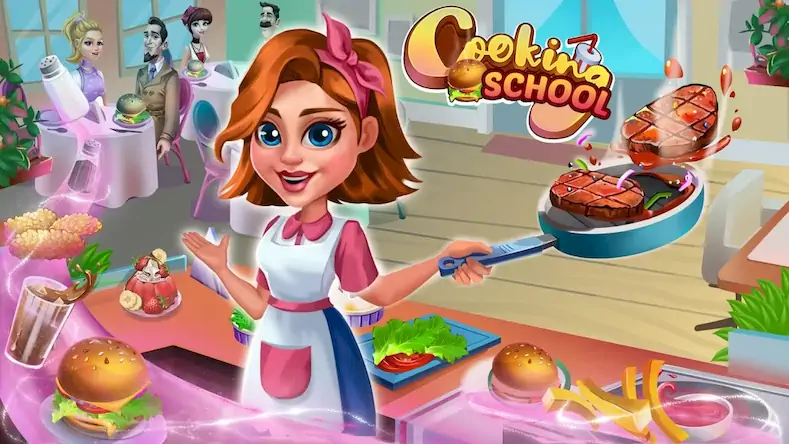 Скачать Кулинарная школа для девочек [Взлом Много денег/MOD Меню] на Андроид