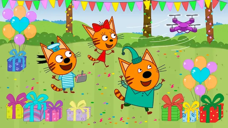 Скачать Три кота: День рождения детей [Взлом Много денег/Разблокированная версия] на Андроид