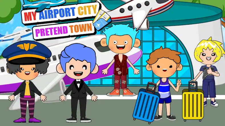 Скачать My Airport City : Pretend Town [Взлом Много денег/Unlocked] на Андроид