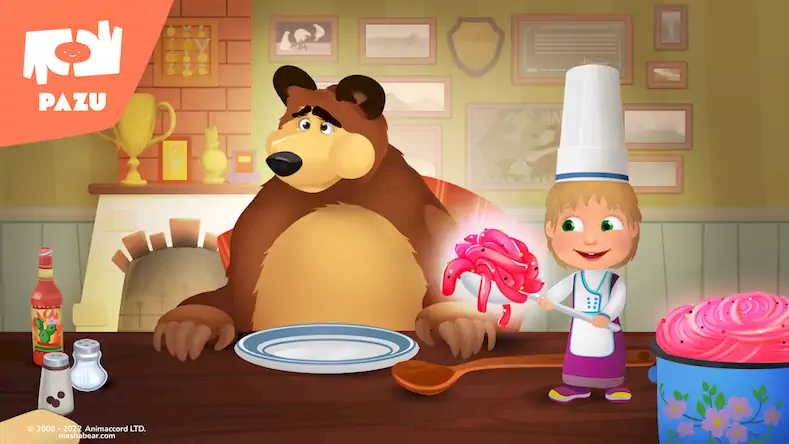 Скачать Маша и Медведь Кухня для Детей [Взлом Много монет/Unlocked] на Андроид