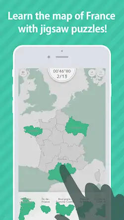 Скачать E. Learning France Map Puzzle [Взлом Бесконечные деньги/МОД Меню] на Андроид