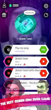 Скачать Skibidi Toilet Music Tiles Hop [Взлом Бесконечные монеты/Unlocked] на Андроид