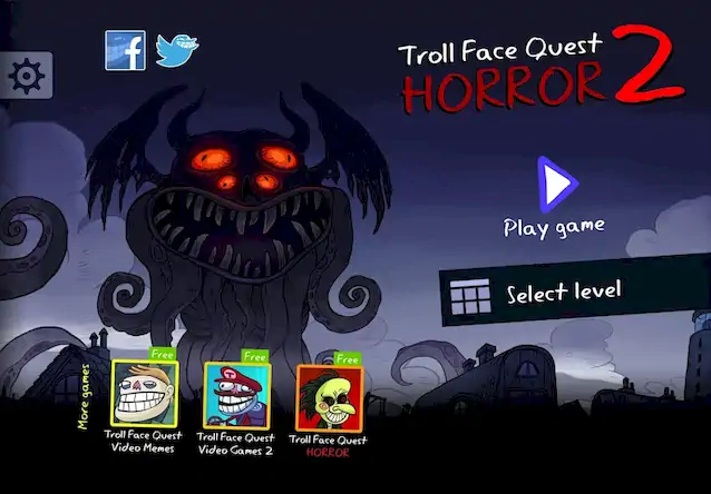 Скачать Troll Face Quest: Horror 2 [Взлом Бесконечные монеты/MOD Меню] на Андроид