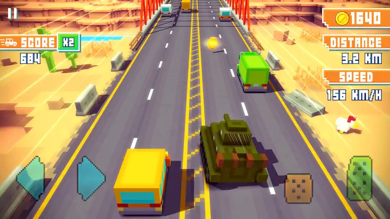 Скачать Blocky Highway: Traffic Racing [Взлом Много денег/Unlocked] на Андроид