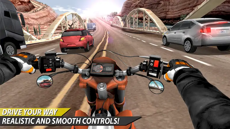 Скачать Moto Rider In Traffic [Взлом Бесконечные деньги/Режим Бога] на Андроид