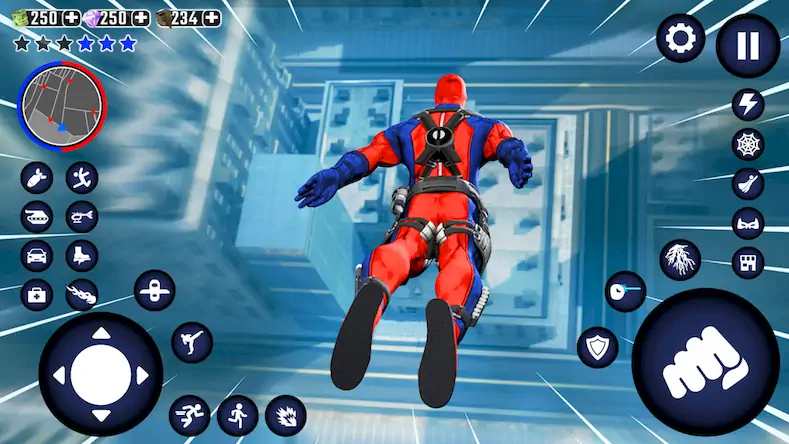Скачать Синий Паук Игра: Супер Человек [Взлом Много монет/God Mode] на Андроид