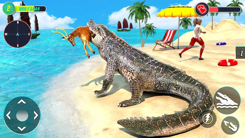 Скачать голодный Крокодил животноеИгры [Взлом Бесконечные монеты/Разблокированная версия] на Андроид