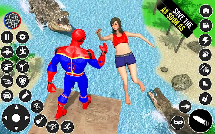 Скачать Superhero Rescue: Spider Games [Взлом Много монет/Режим Бога] на Андроид