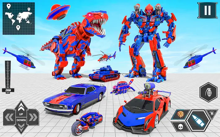 Скачать Dino Robot Games Transform Car [Взлом Много денег/Разблокированная версия] на Андроид
