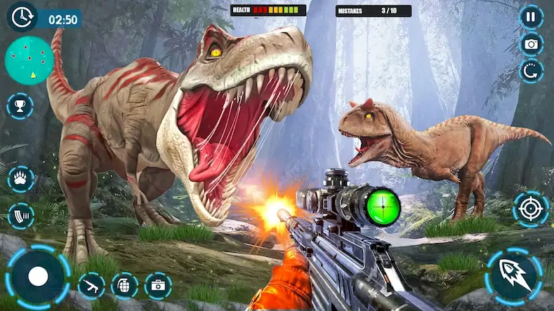 Скачать Dinosaur game: Dinosaur Hunter [Взлом Много денег/Unlocked] на Андроид