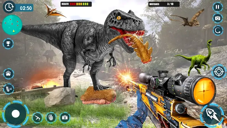 Скачать Dinosaur game: Dinosaur Hunter [Взлом Много денег/Unlocked] на Андроид