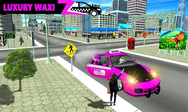 Скачать Pink Taxi Driving Game 3D [Взлом Бесконечные монеты/МОД Меню] на Андроид
