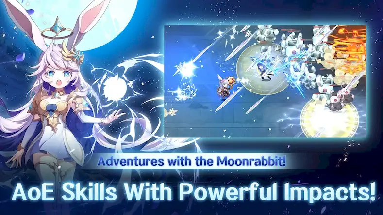 Скачать Idle Moon Rabbit: AFK RPG [Взлом Бесконечные деньги/God Mode] на Андроид