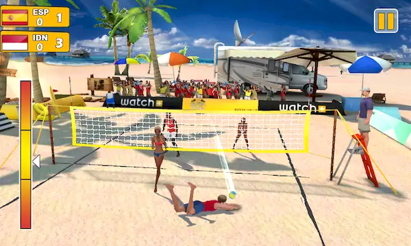 Скачать Пляжный волейбол 3D [Взлом Много монет/MOD Меню] на Андроид
