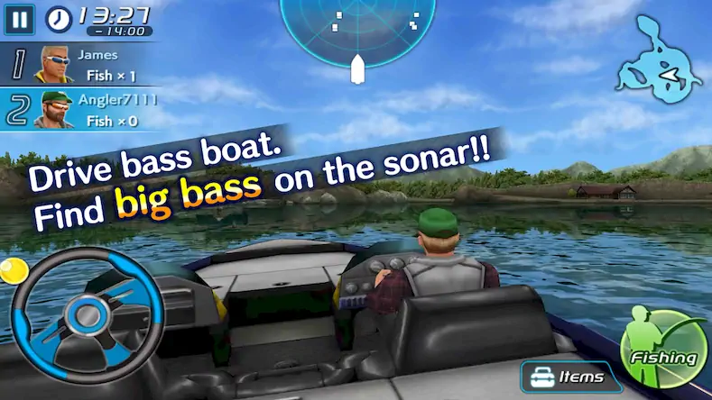 Скачать Bass Fishing 3D II [Взлом Много монет/Режим Бога] на Андроид