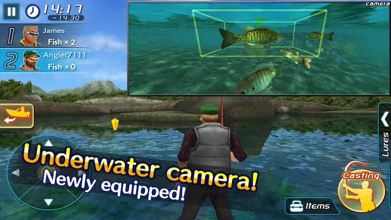 Скачать Bass Fishing 3D II [Взлом Много монет/Режим Бога] на Андроид