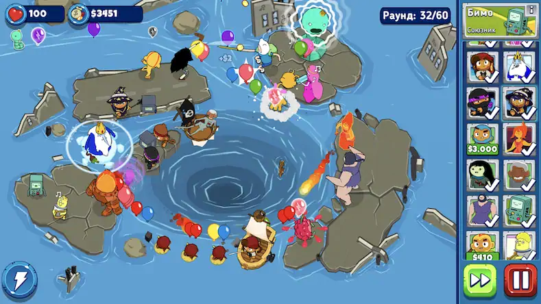 Скачать Bloons Adventure Time TD [Взлом Бесконечные монеты/MOD Меню] на Андроид