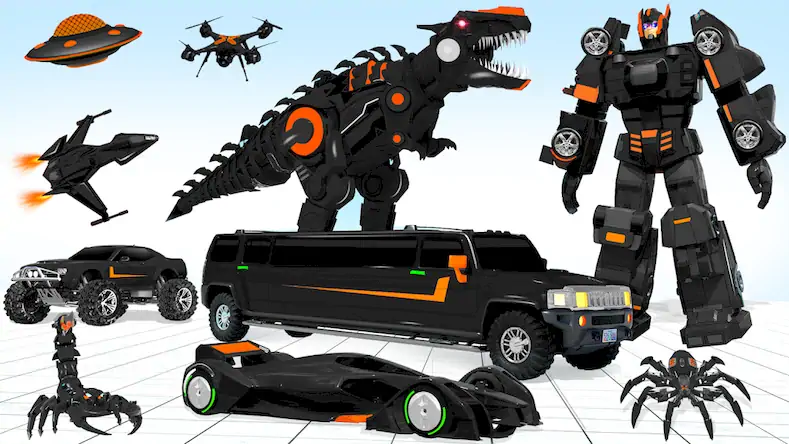 Скачать Limo Car Dino Robot Car Game [Взлом Бесконечные деньги/МОД Меню] на Андроид