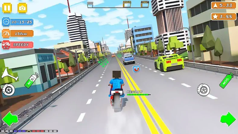 Скачать Blocky Bike Rider: Moto Racing [Взлом Много монет/God Mode] на Андроид