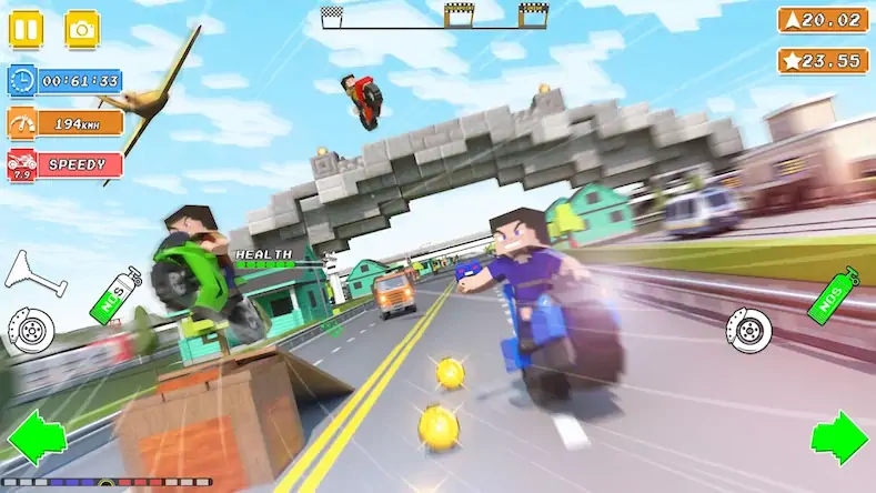 Скачать Blocky Bike Rider: Moto Racing [Взлом Много монет/God Mode] на Андроид